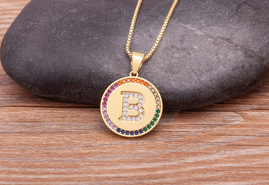 Lily Multicolor Initial Necklace - Rosetose