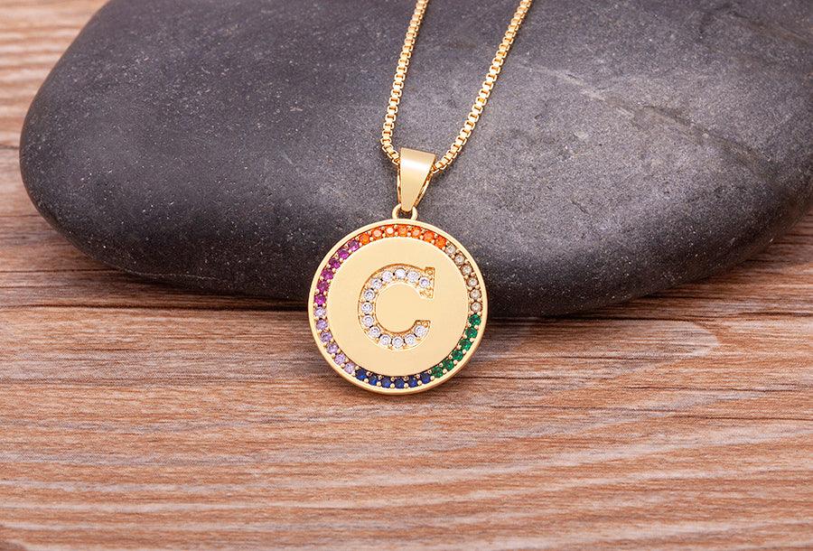 Lily Multicolor Initial Necklace - Rosetose