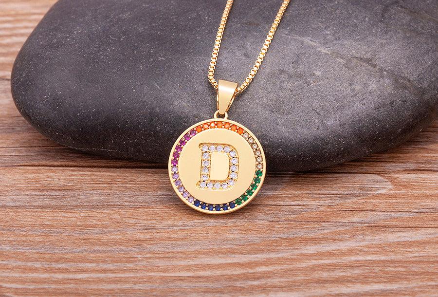 Lily Multicolor Initial Necklace - Rosetose