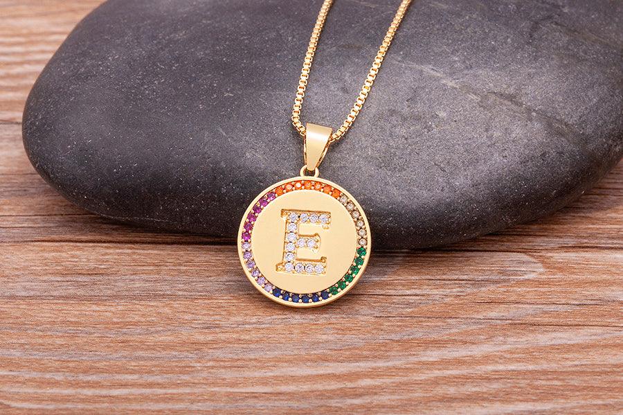 Lily Multicolor Initial Necklace - Rosetose