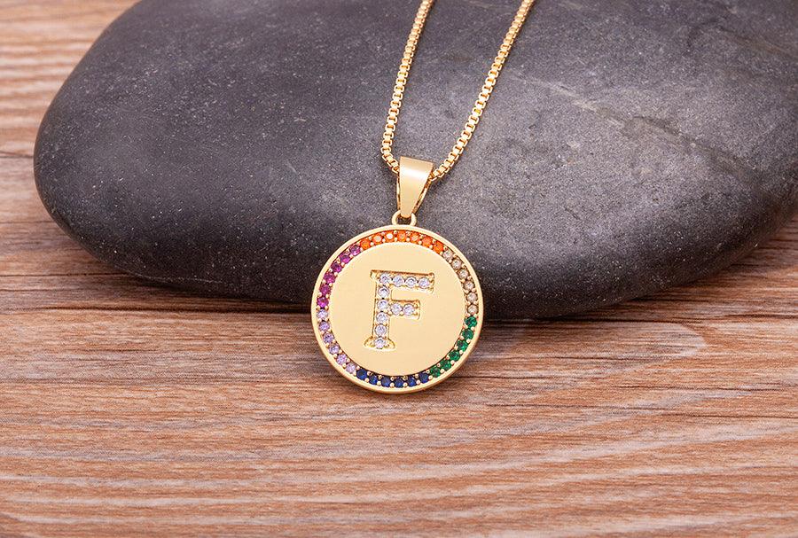 Lily Multicolor Initial Necklace - Rosetose