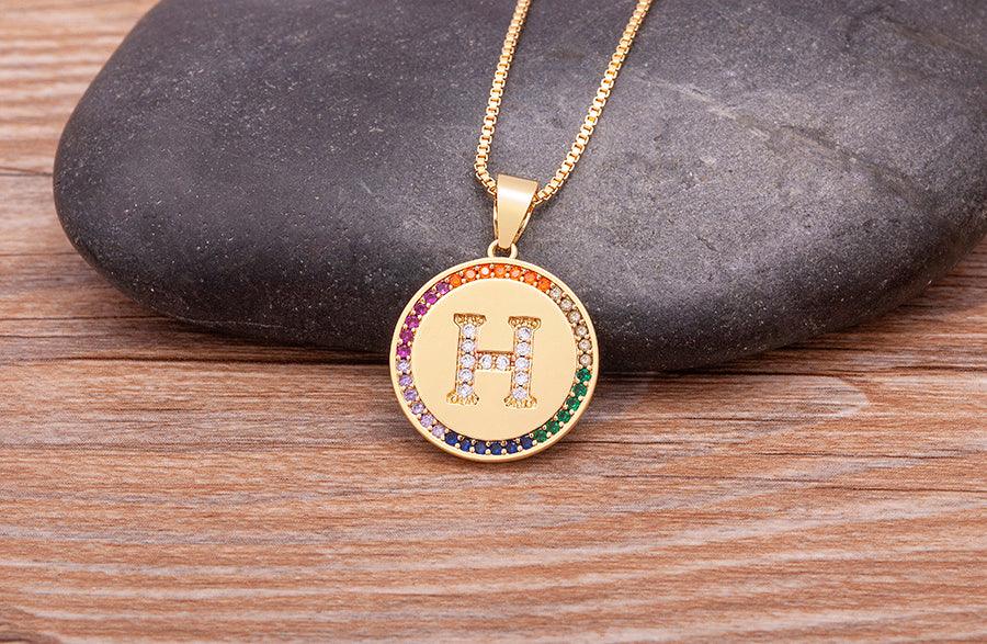 Lily Multicolor Initial Necklace - Rosetose