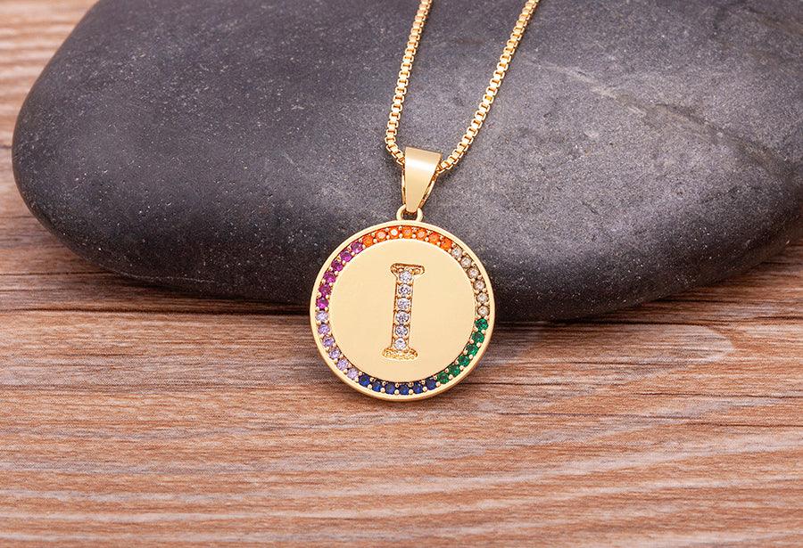 Lily Multicolor Initial Necklace - Rosetose