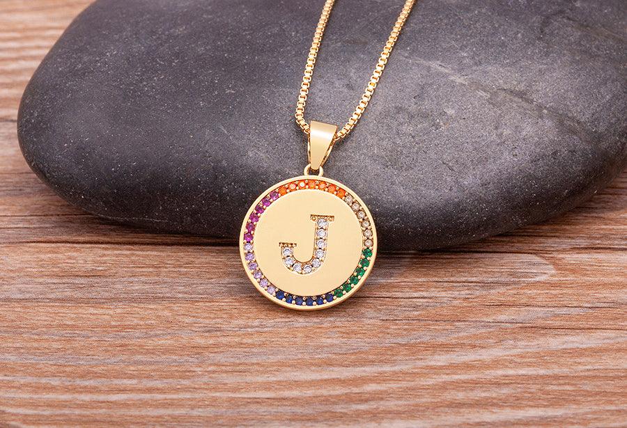 Lily Multicolor Initial Necklace - Rosetose