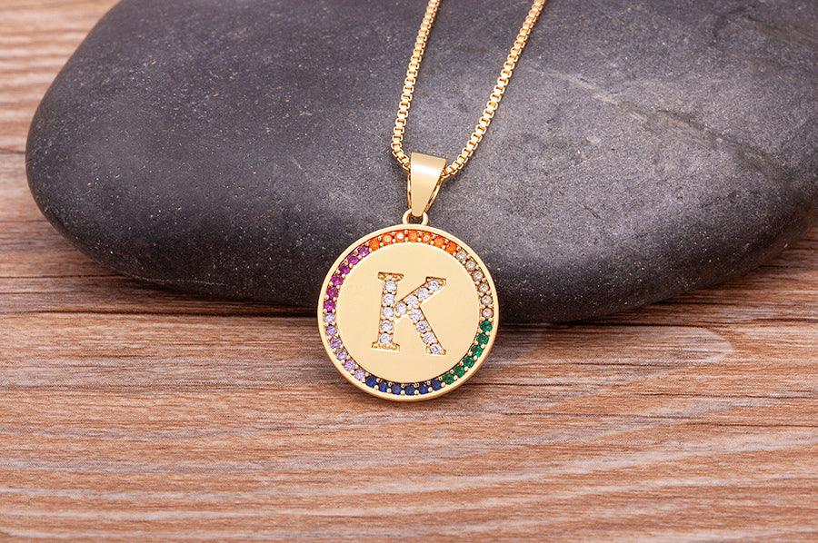Lily Multicolor Initial Necklace - Rosetose