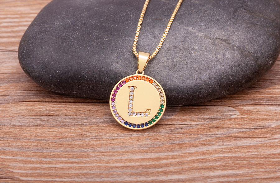 Lily Multicolor Initial Necklace - Rosetose