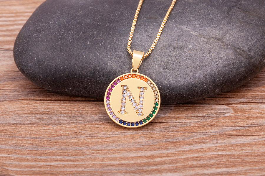 Lily Multicolor Initial Necklace - Rosetose