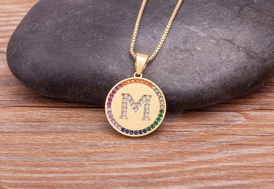 Lily Multicolor Initial Necklace - Rosetose