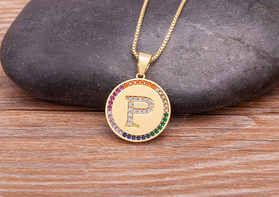 Lily Multicolor Initial Necklace - Rosetose
