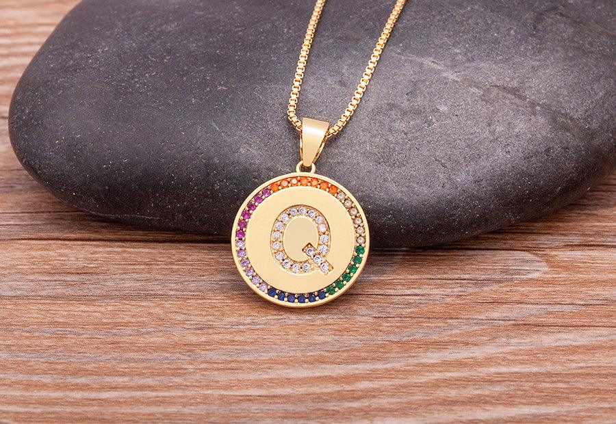 Lily Multicolor Initial Necklace - Rosetose