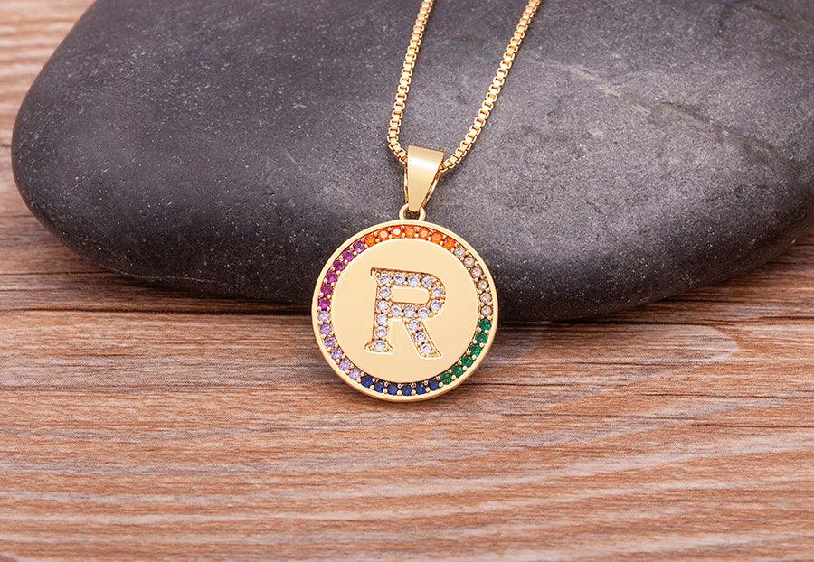 Lily Multicolor Initial Necklace - Rosetose