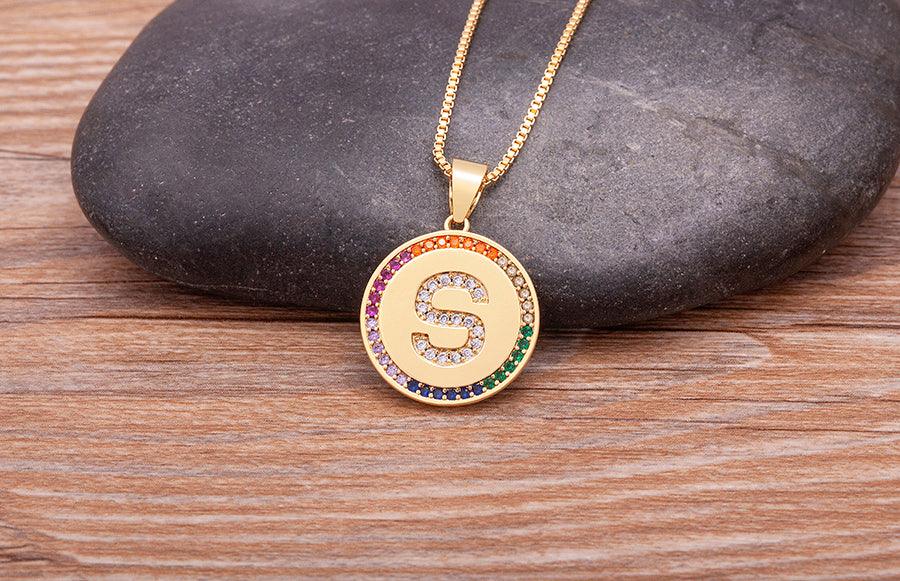 Lily Multicolor Initial Necklace - Rosetose