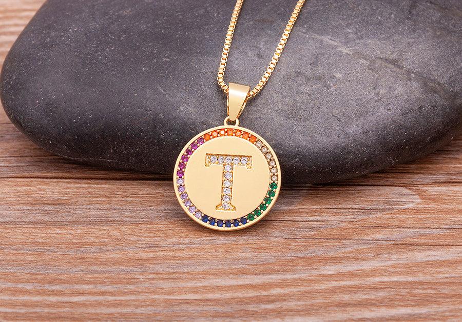 Lily Multicolor Initial Necklace - Rosetose
