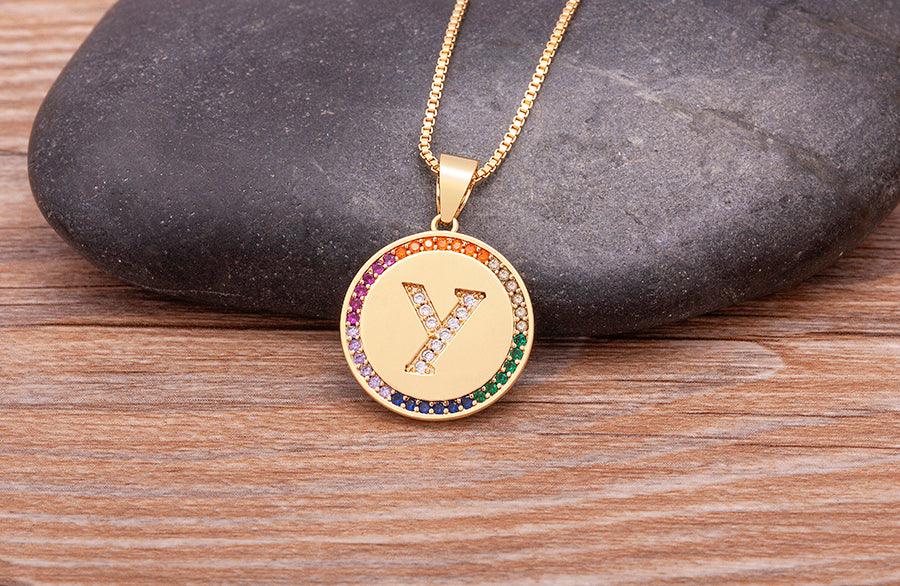 Lily Multicolor Initial Necklace - Rosetose