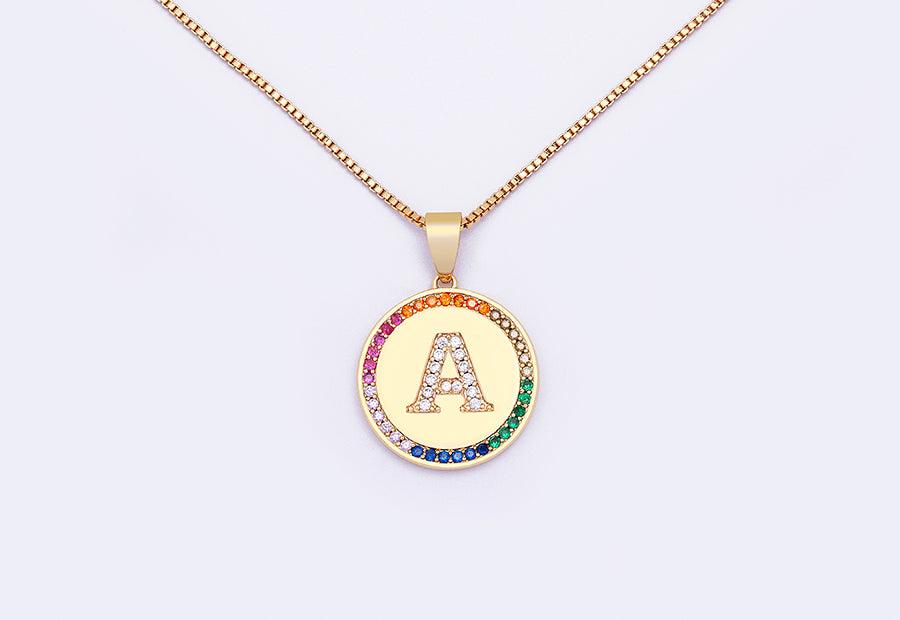 Lily Multicolor Initial Necklace - Rosetose