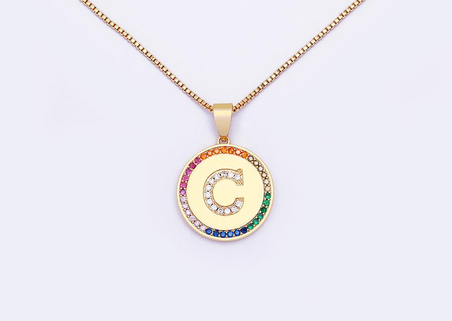 Lily Multicolor Initial Necklace - Rosetose