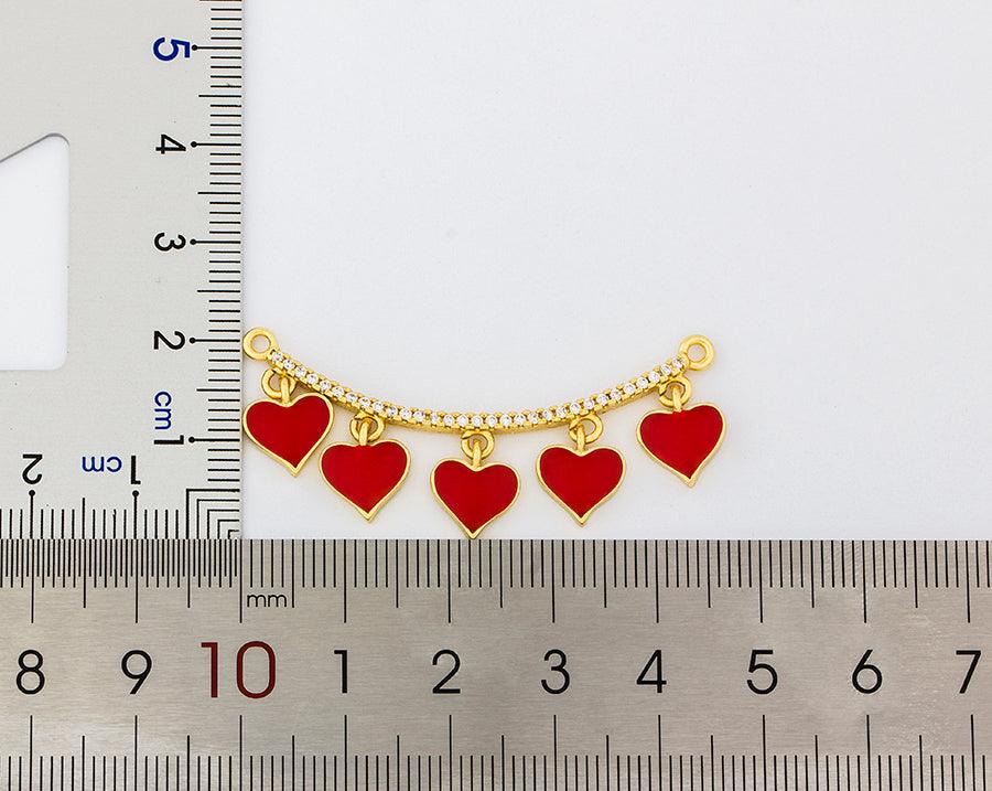 Blake Curved Bar Heart Necklace - Rosetose