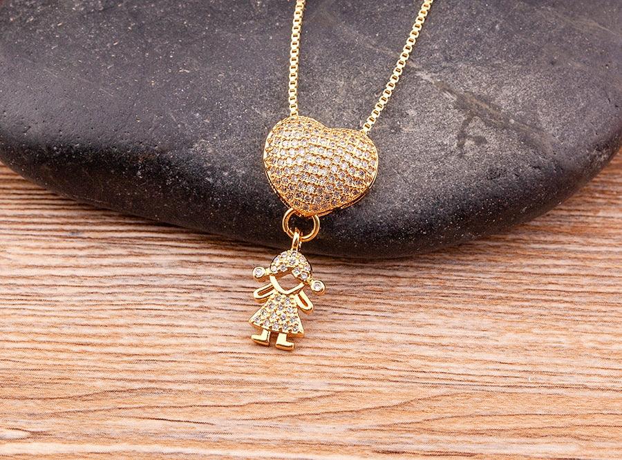Delight Crystal Heart Necklace - Rosetose