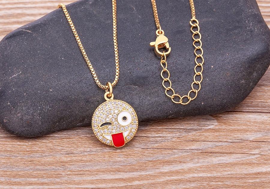 Emoji Crystal Necklace - Rosetose