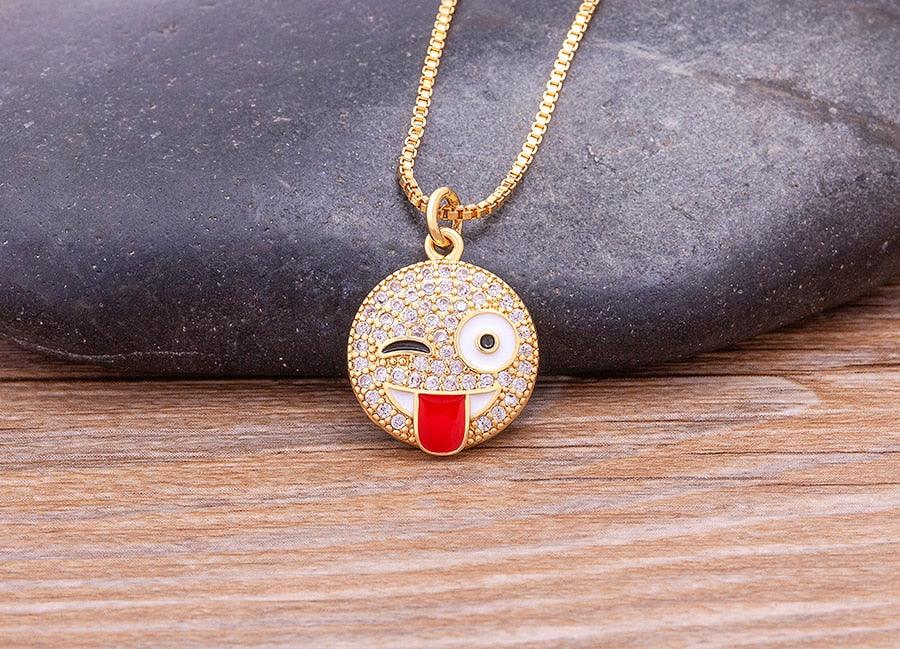 Emoji Crystal Necklace - Rosetose