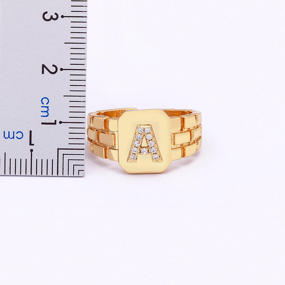 Moriah Initial Adjustable Ring - Rosetose
