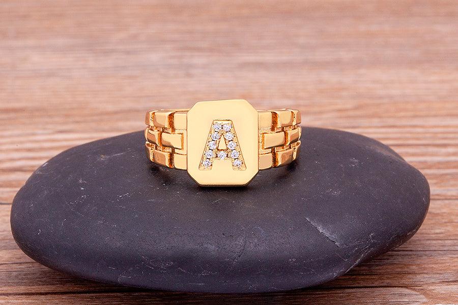 Moriah Initial Adjustable Ring - Rosetose