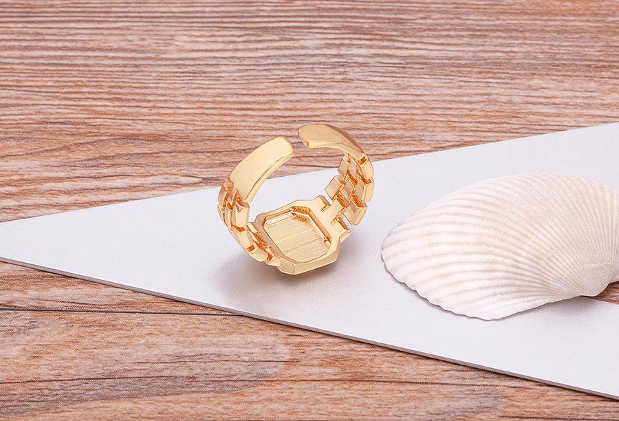 Moriah Initial Adjustable Ring - Rosetose