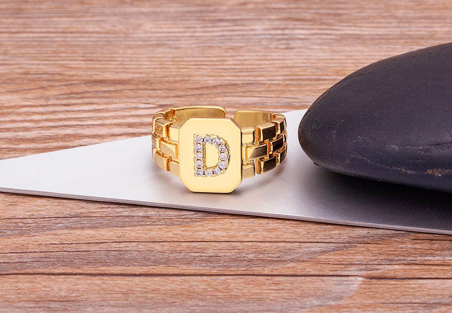 Moriah Initial Adjustable Ring - Rosetose