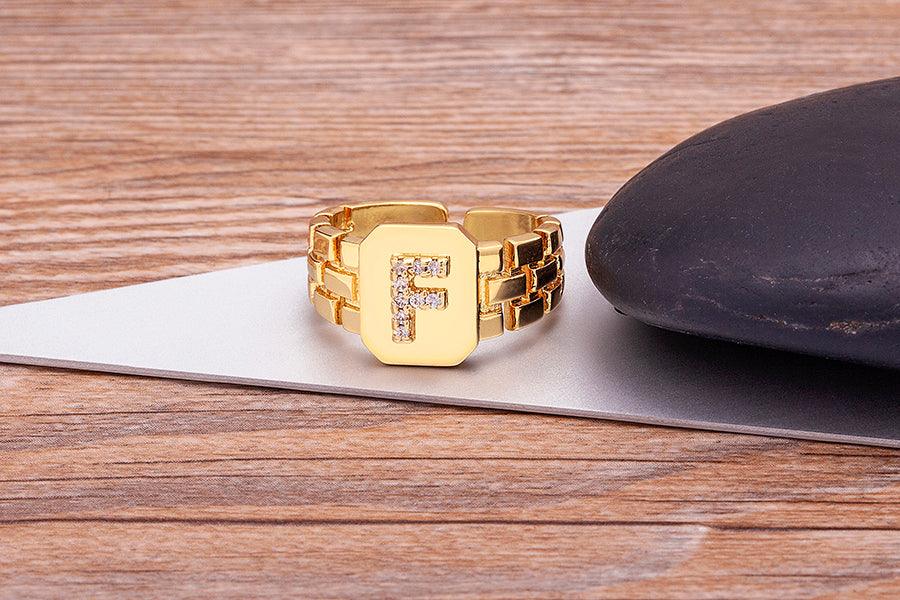 Moriah Initial Adjustable Ring - Rosetose