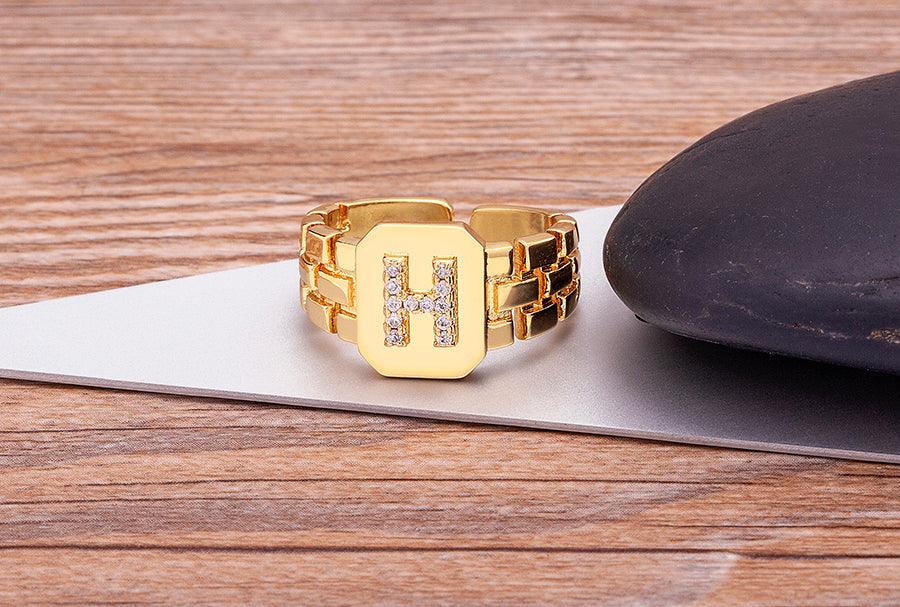 Moriah Initial Adjustable Ring - Rosetose
