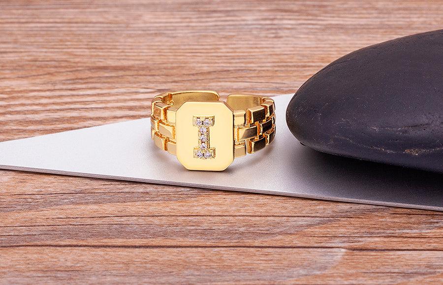 Moriah Initial Adjustable Ring - Rosetose