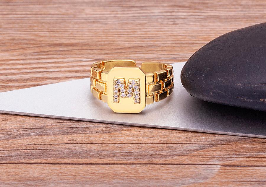 Moriah Initial Adjustable Ring - Rosetose