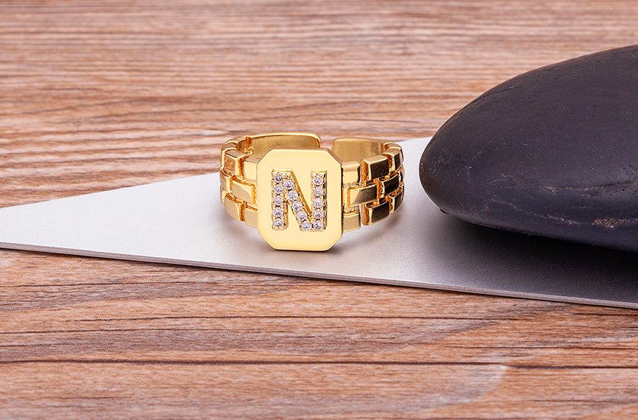 Moriah Initial Adjustable Ring - Rosetose