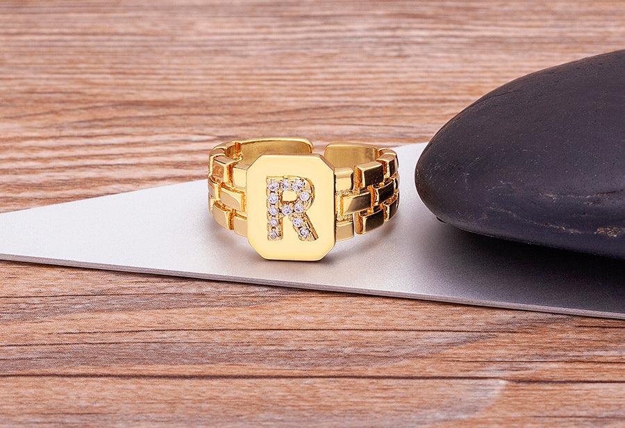 Moriah Initial Adjustable Ring - Rosetose