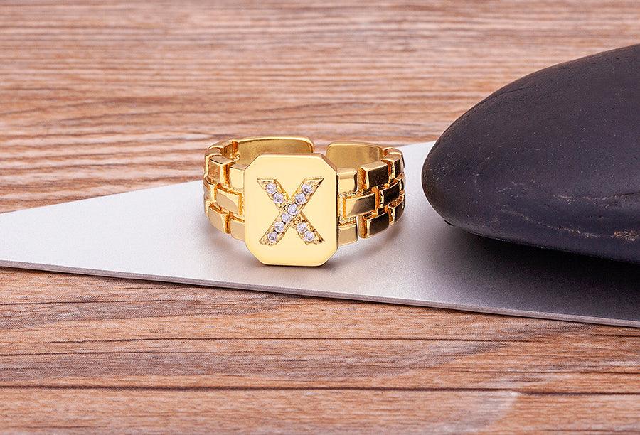Moriah Initial Adjustable Ring - Rosetose