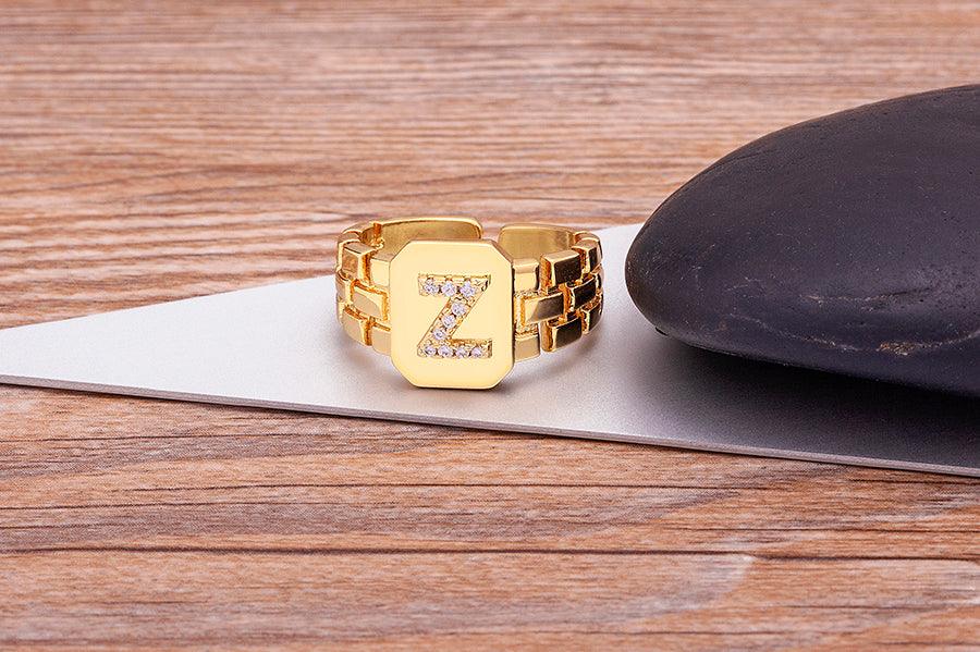 Moriah Initial Adjustable Ring - Rosetose