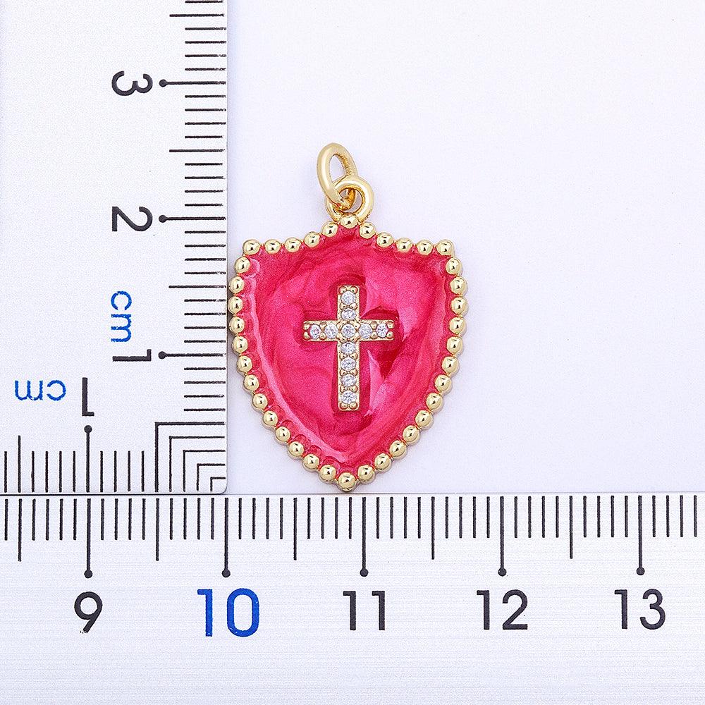 Lucy Enamel Cross Necklace - Rosetose