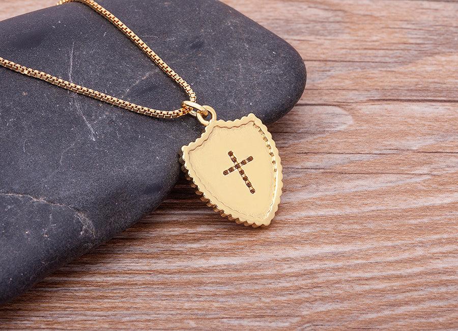Lucy Enamel Cross Necklace - Rosetose