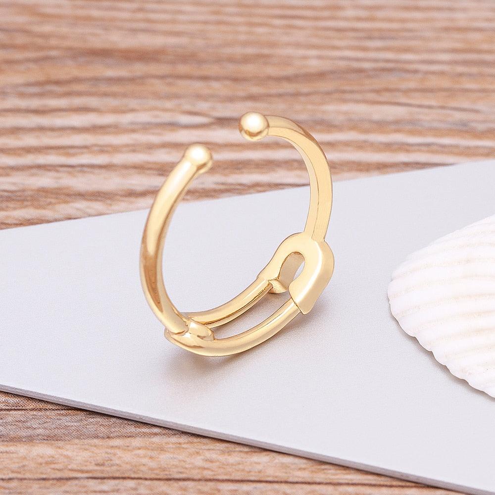Lizzy Adjustable Paperclip Ring - Rosetose