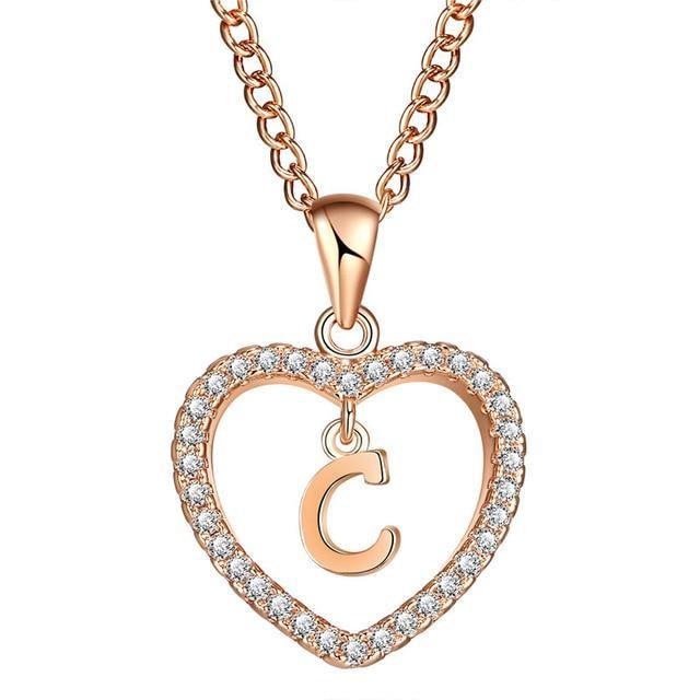 AMORE Initial Necklace - Rosetose