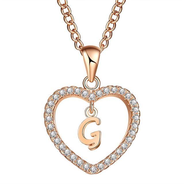 AMORE Initial Necklace - Rosetose