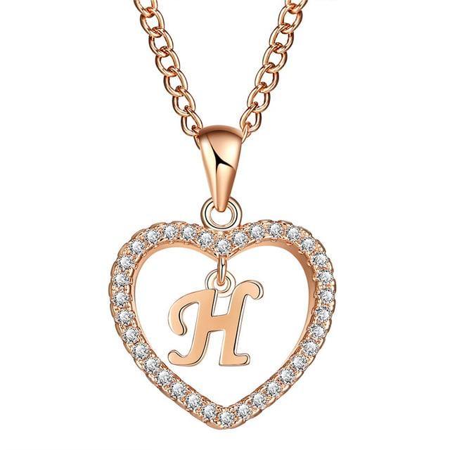 AMORE Initial Necklace - Rosetose