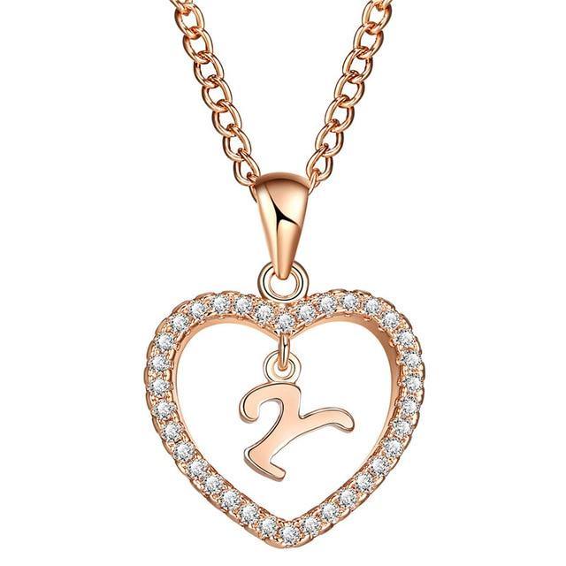 AMORE Initial Necklace - Rosetose