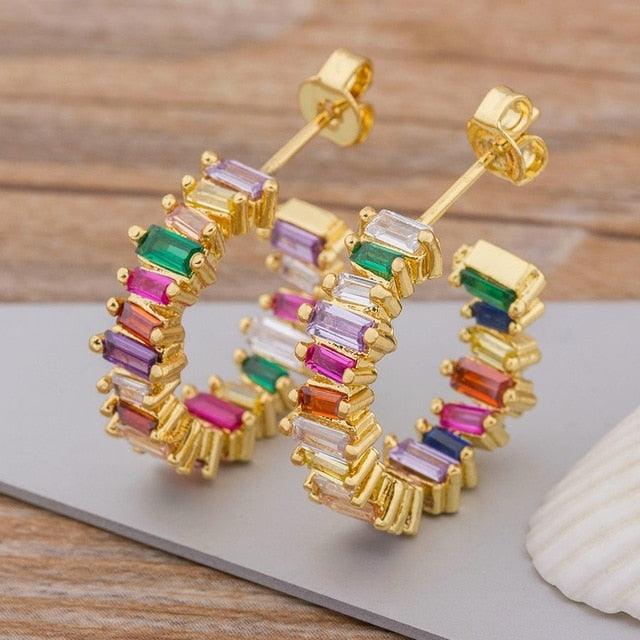 Multicolor Stud Earrings - Rosetose