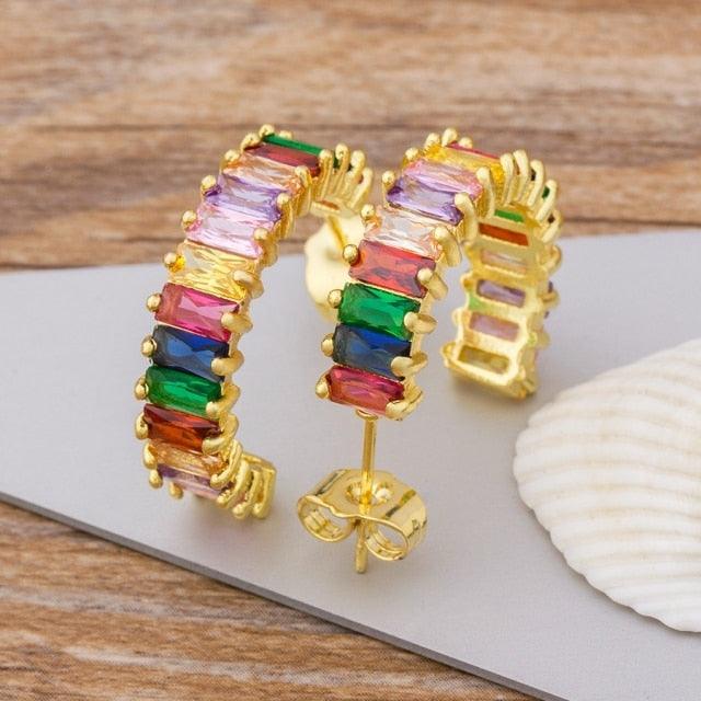 Multicolor Stud Earrings - Rosetose
