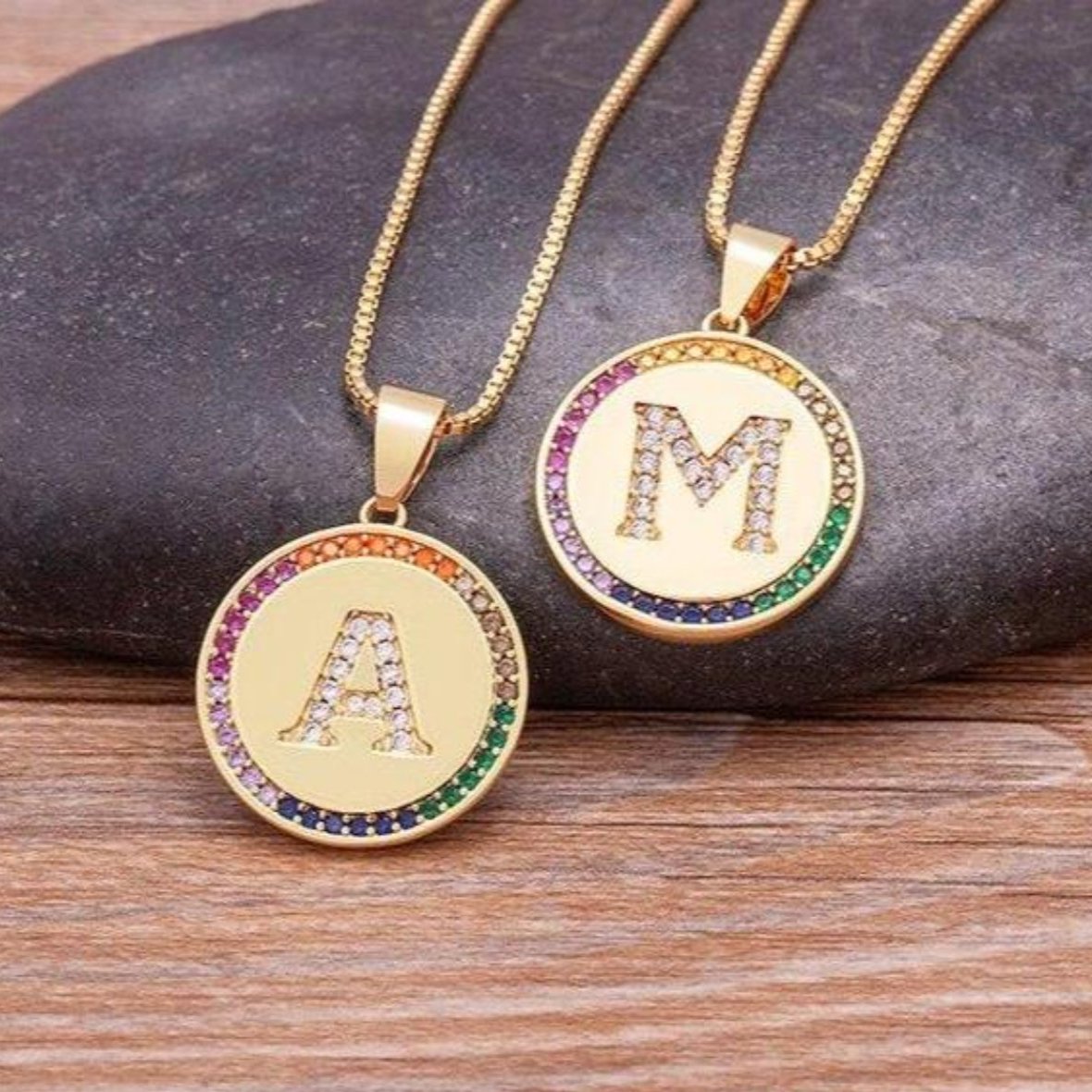 Lily Multicolor Initial Necklace - Rosetose