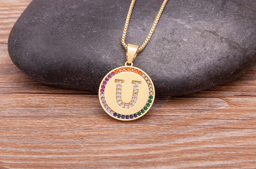 Lily Multicolor Initial Necklace - Rosetose