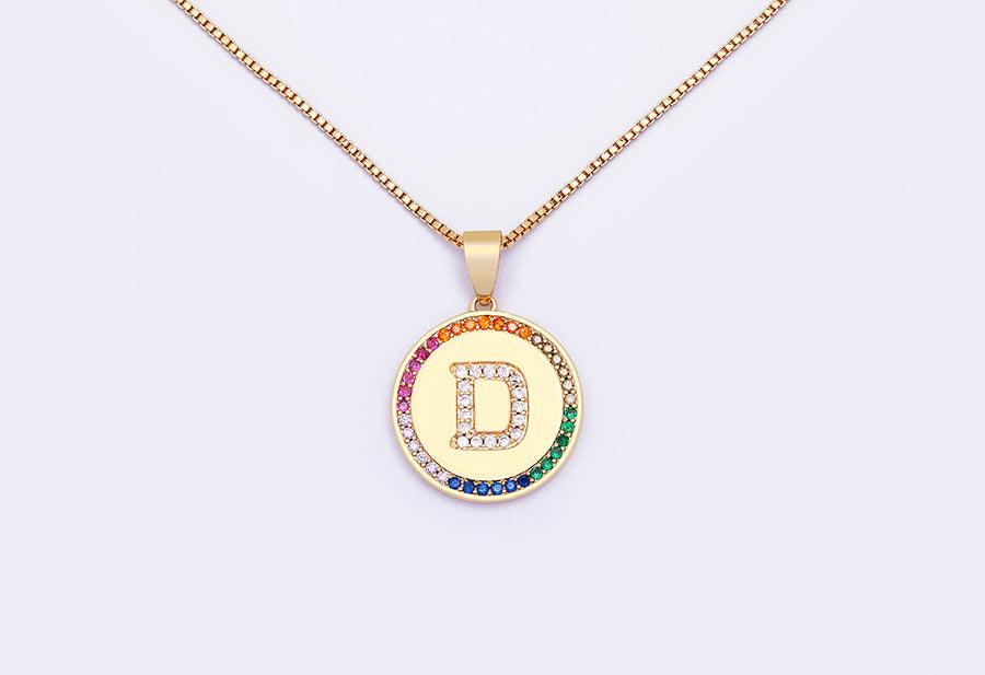Lily Multicolor Initial Necklace - Rosetose