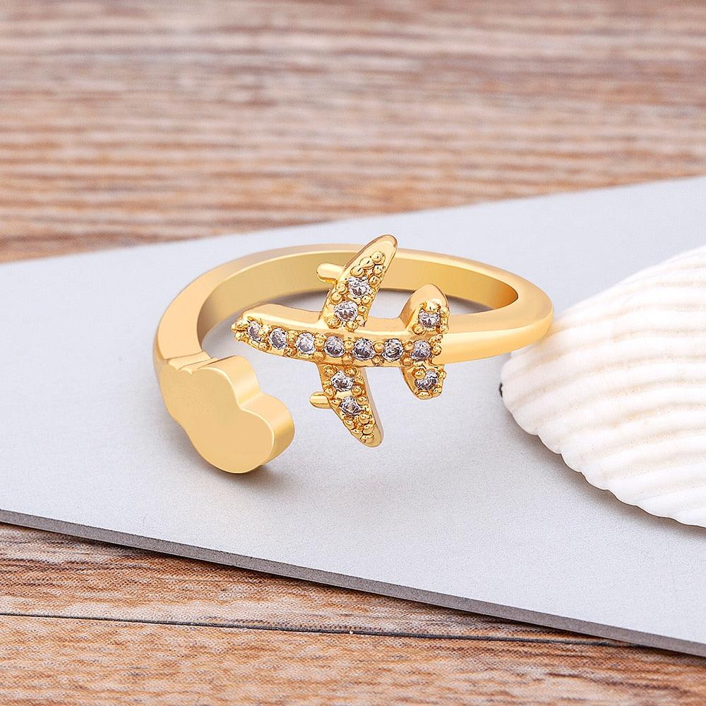 Amelia Adjustable Airplane Ring - Rosetose