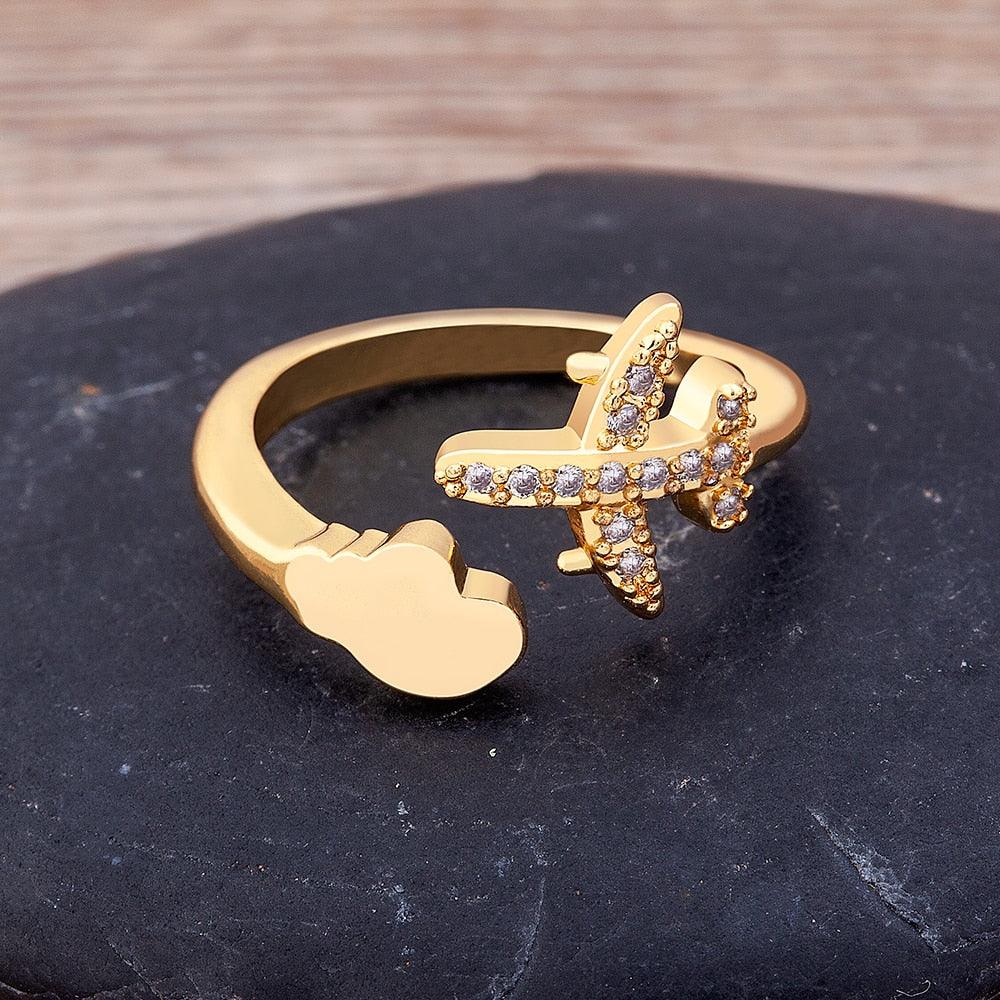 Amelia Adjustable Airplane Ring - Rosetose